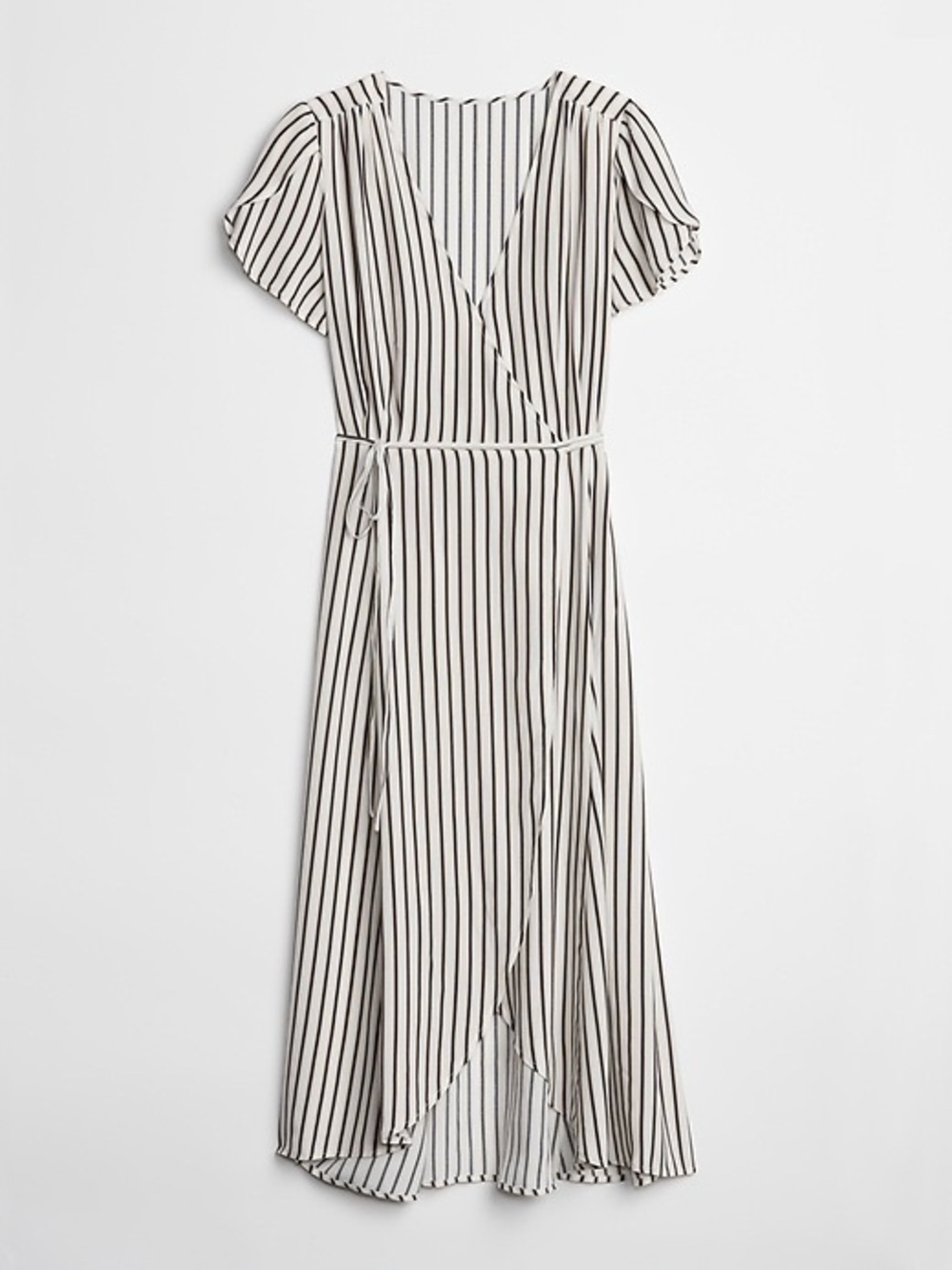 Gap Striped Wrap Midi Dress Black&White Size Large
